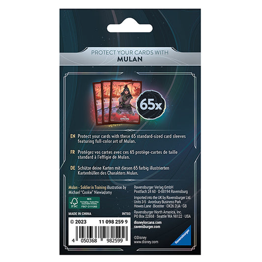 Card sleeves with a Mulan design.