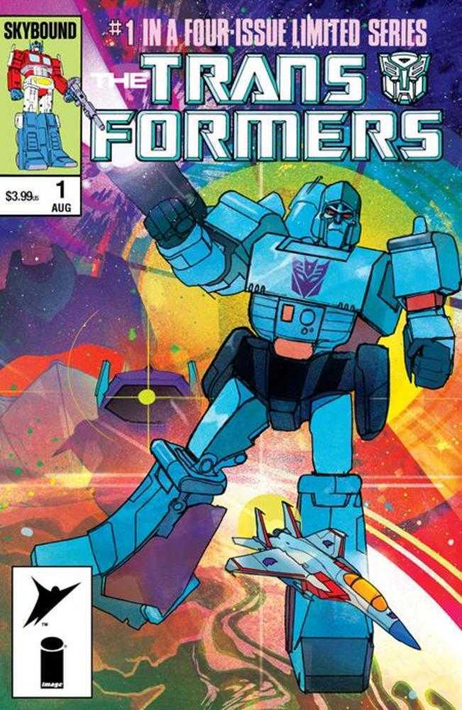 Comic book cover featuring Optimus Prime and Megatron.