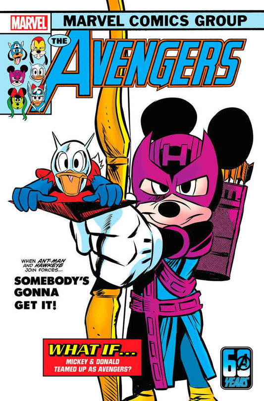 Comic book cover featuring Mickey Mouse as Hawkeye and Donald Duck as Ant-Man.