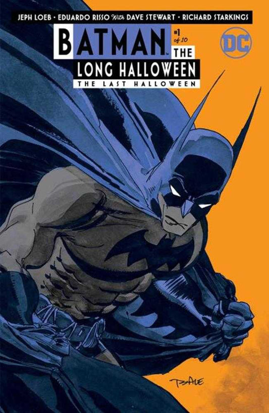 Comic book cover: "Batman: The Long Halloween - The Last Halloween," featuring a blue-clad Batman against an orange background.