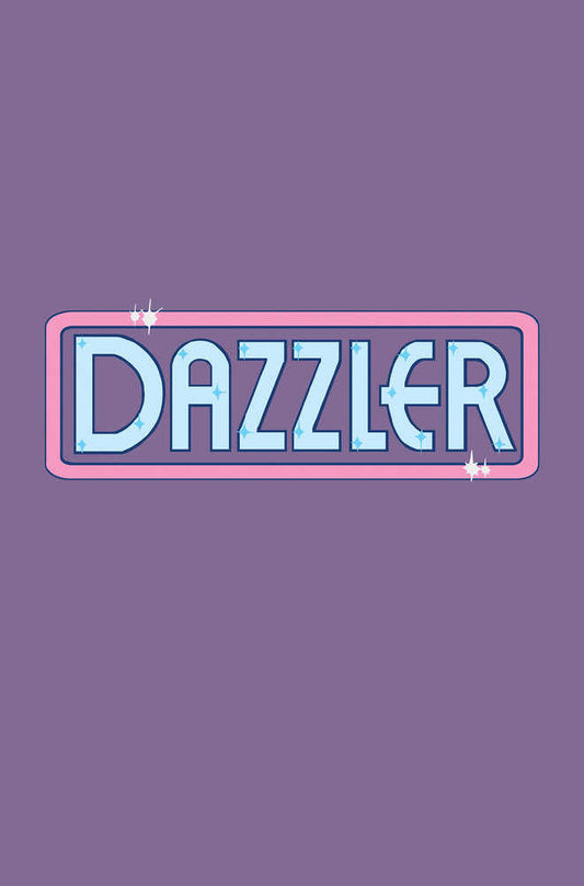 "Dazzler" text in a pink and blue rectangular frame.