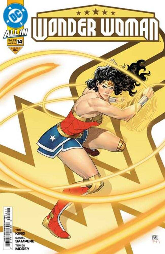 Comic book cover featuring Wonder Woman with lasso.