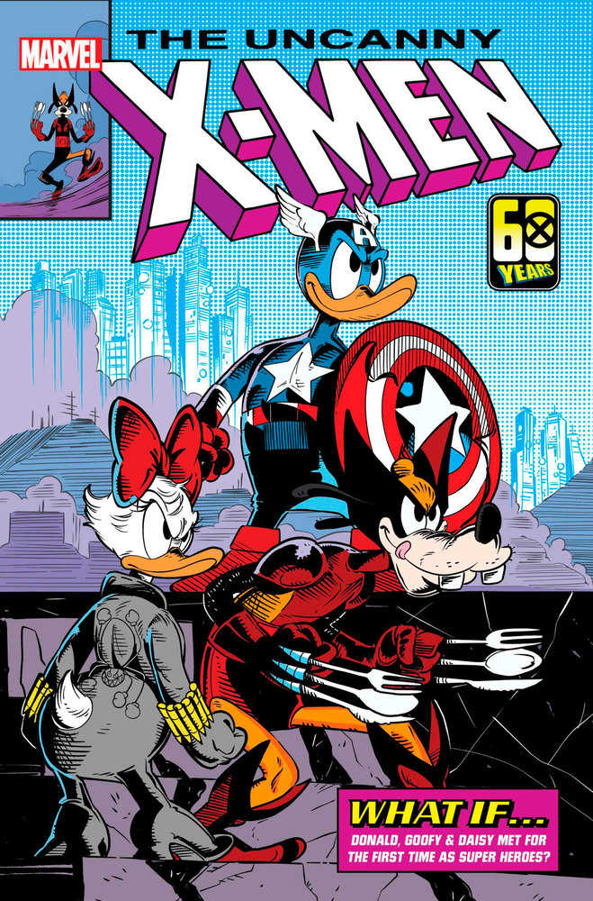 Comic book cover featuring Mickey Mouse characters dressed as Marvel superheroes.