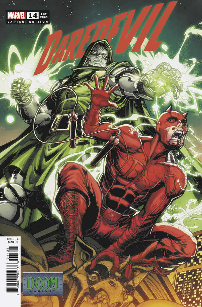 Comic book cover featuring Daredevil and Doctor Doom.