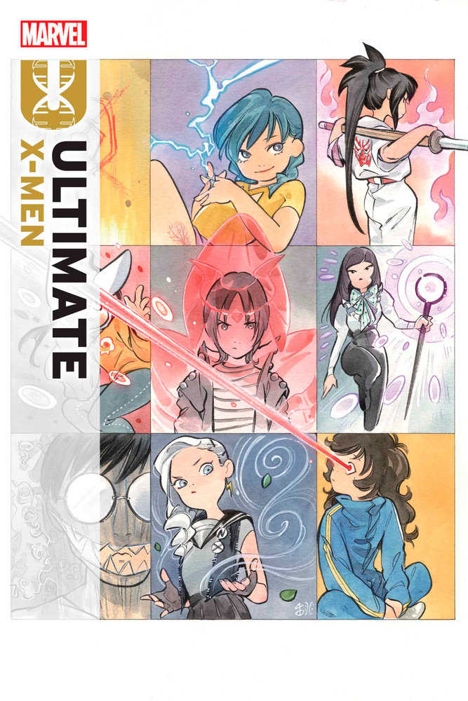 Comic book cover featuring cartoon-style portraits of young women with various superpowers.
