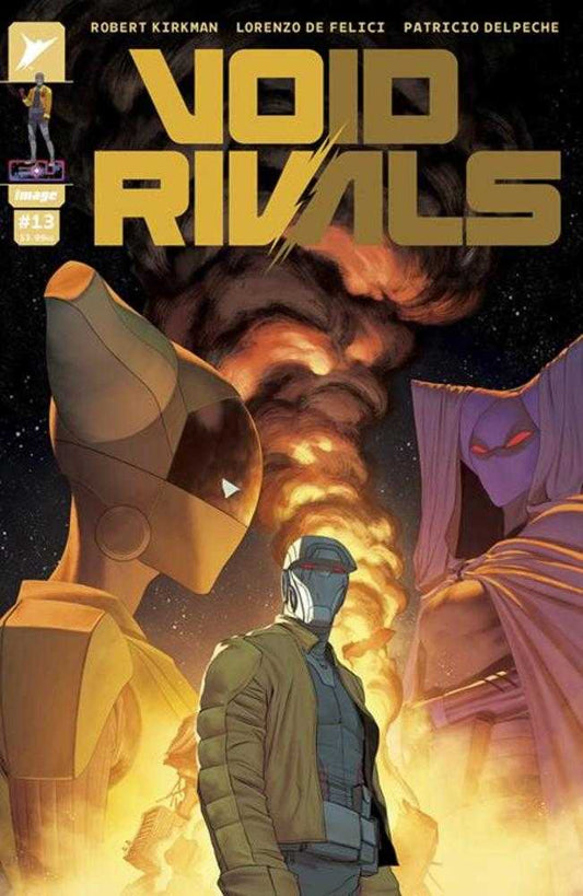 Comic book cover featuring three figures and the title "Void Rivals" in gold lettering.