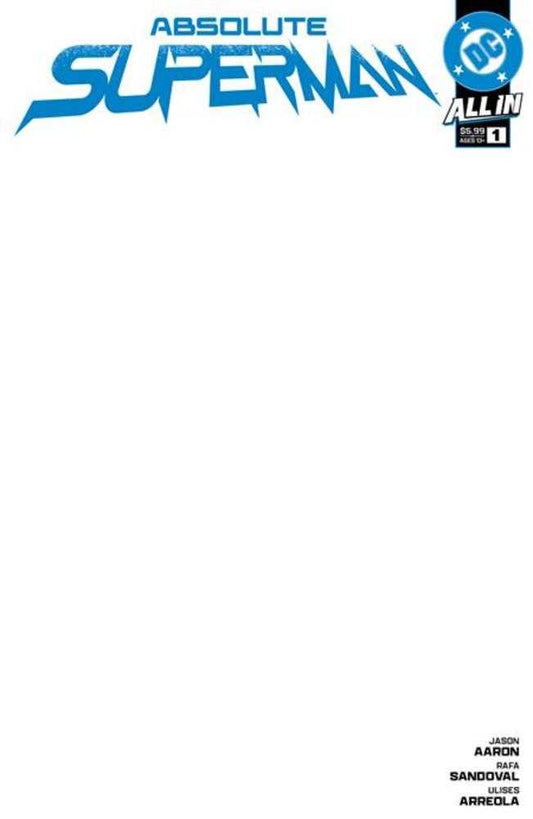 Comic book cover featuring "Absolute Superman" title in blue.