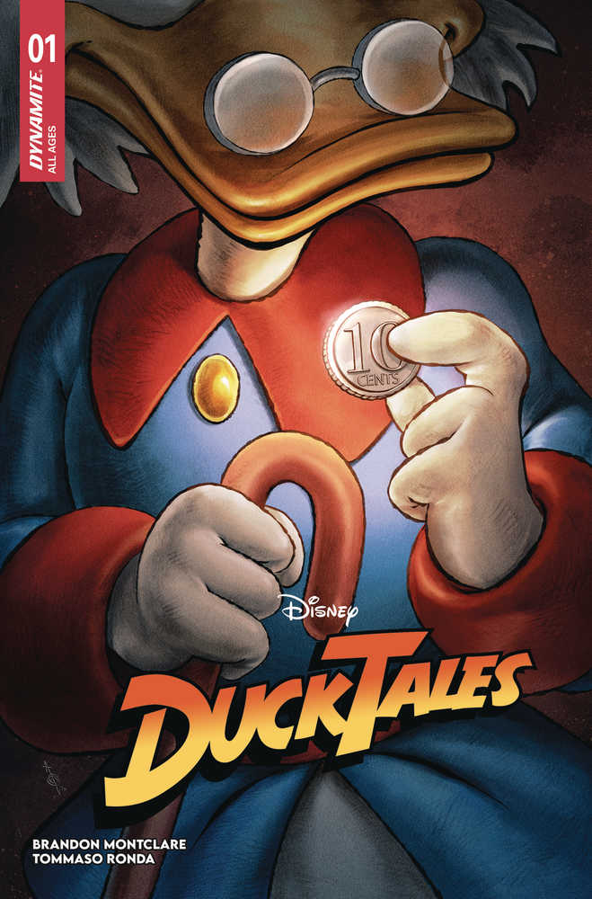DuckTales comic cover featuring Scrooge McDuck holding a dime.