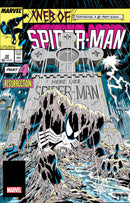 Comic book cover featuring Spider-Man and a tombstone.