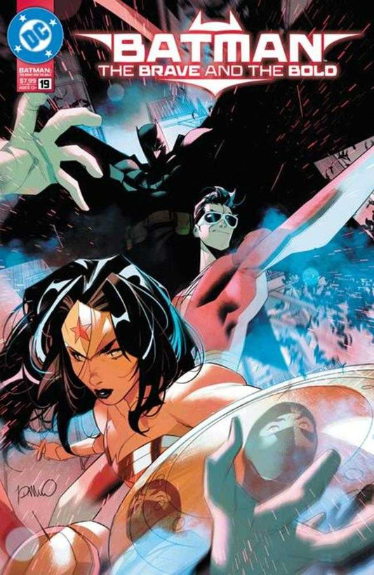 Comic book cover featuring Wonder Woman, Batman, Plastic Man.