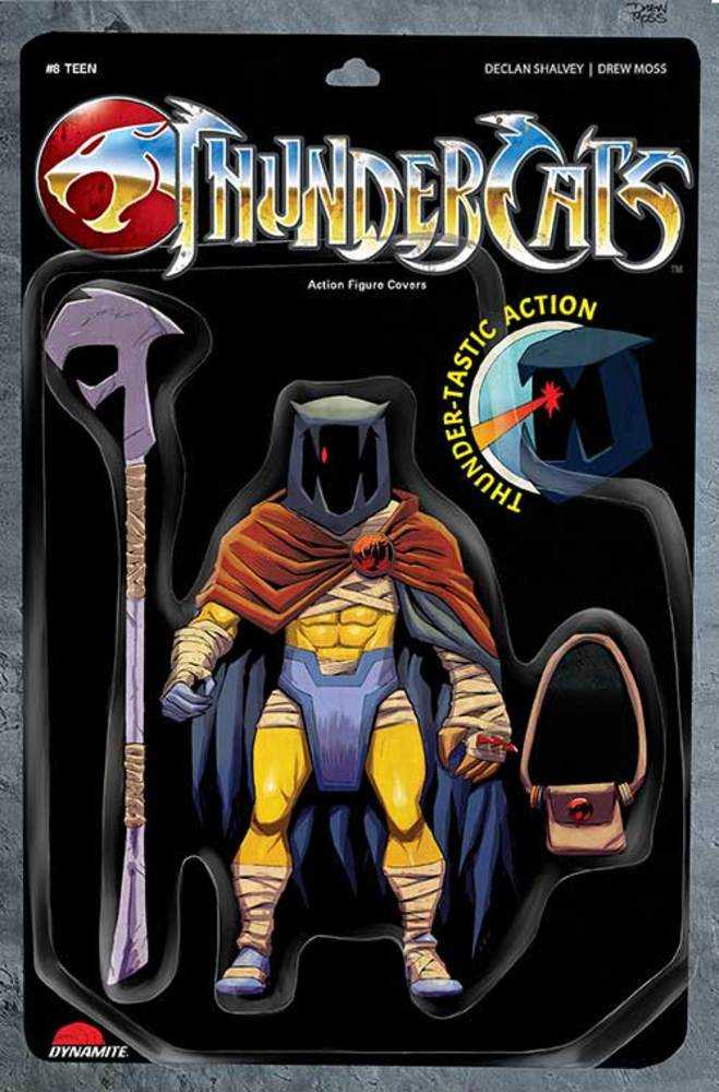 A "Thundercats" action figure packaged against a black cardboard background.