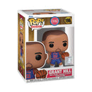 Funko Pop! figurine box featuring Grant Hill of the Detroit Pistons wearing a blue and red jersey with the number 33 and holding a basketball.