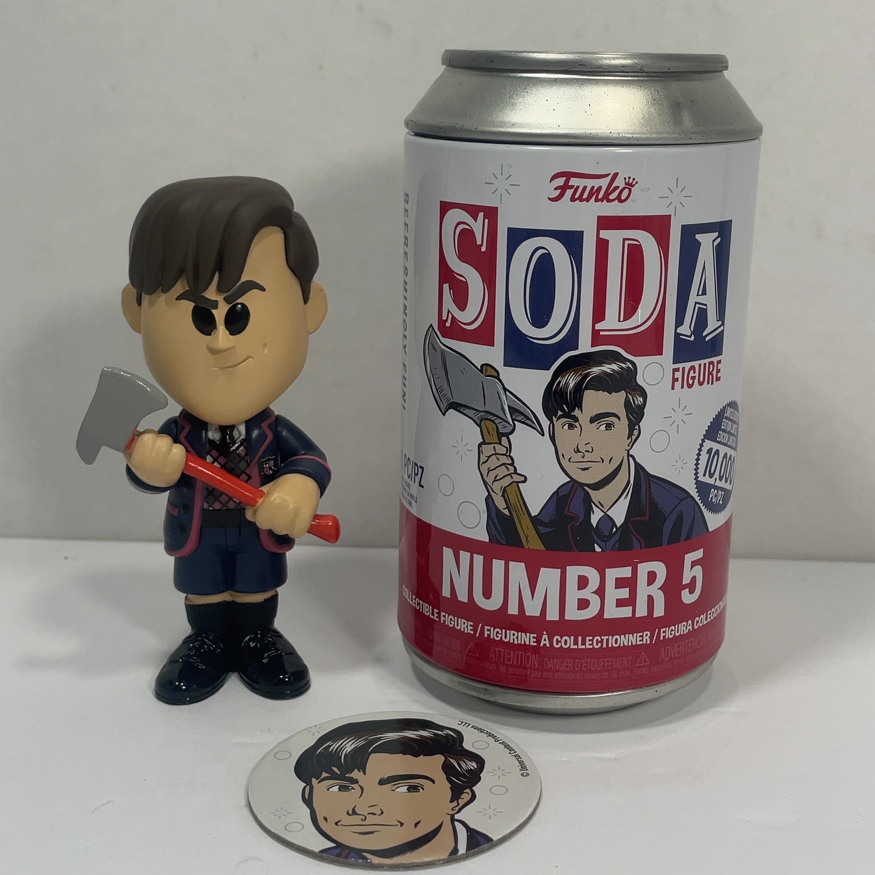 Funko Vinyl Soda The Umbrella Academy Number 5 Figure with Collector Card