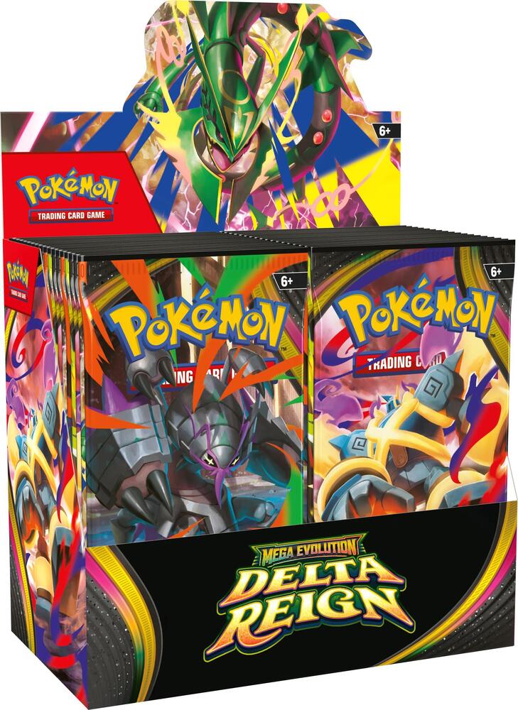 Pokemon Mega Evolution Delta Reign Booster Box display with 36 booster packs