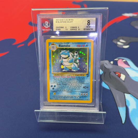 Pokemon Blastoise Base Set 2 Holo 2/130 BGS 8 NM-MT 2000