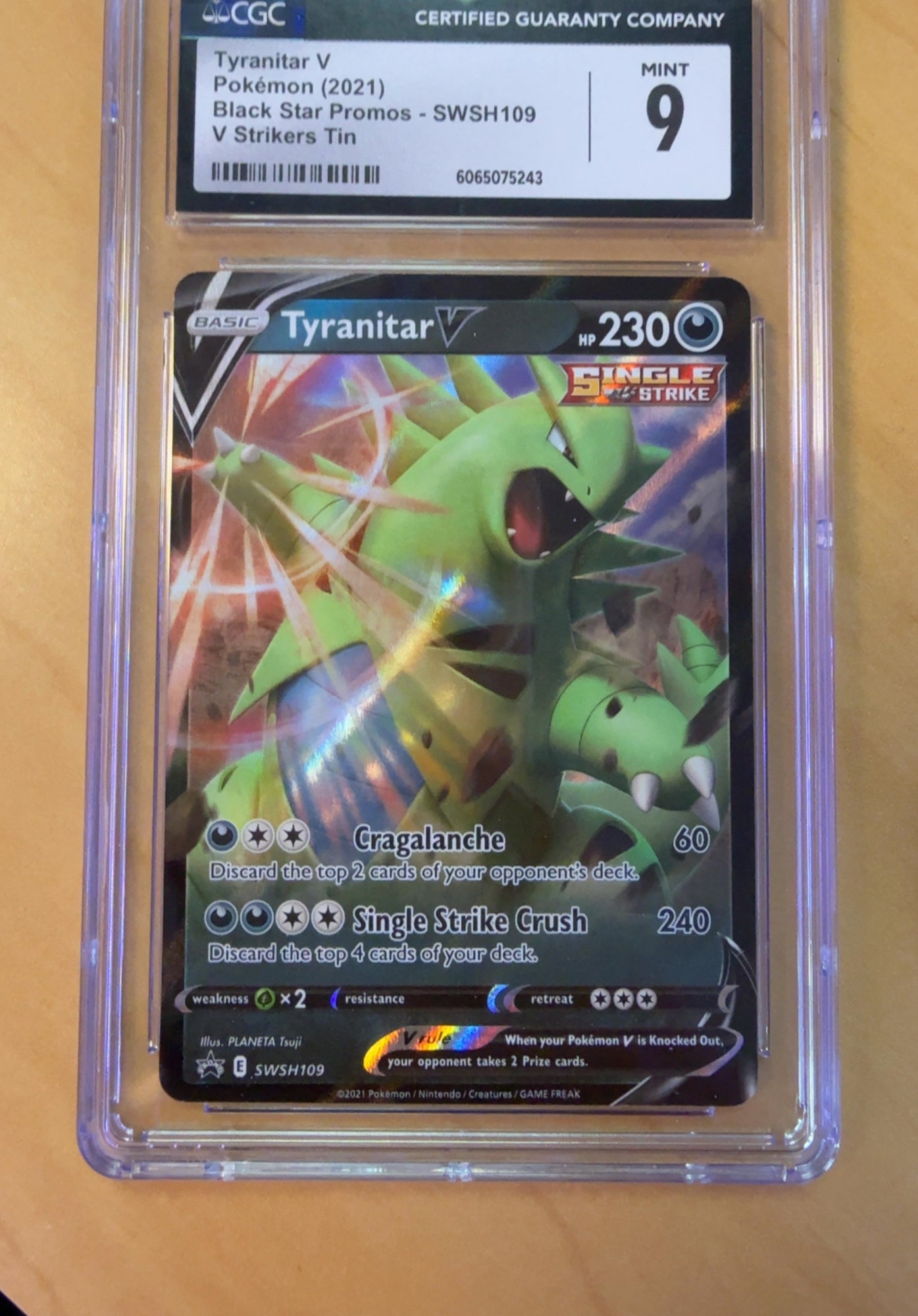 Tyranitar V SWSH109 Black Star Promo CGC 9 Pokemon V Strikers Tin