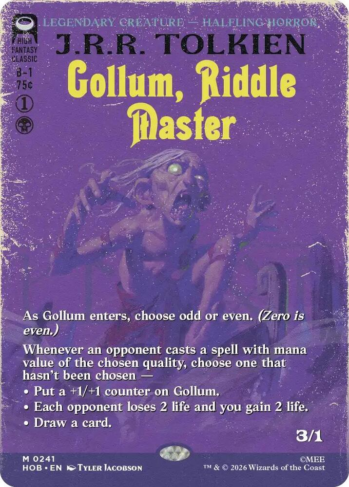 Gollum, Riddle Master (Borderless) - The Hobbit #241 - Mythic - NM Foil