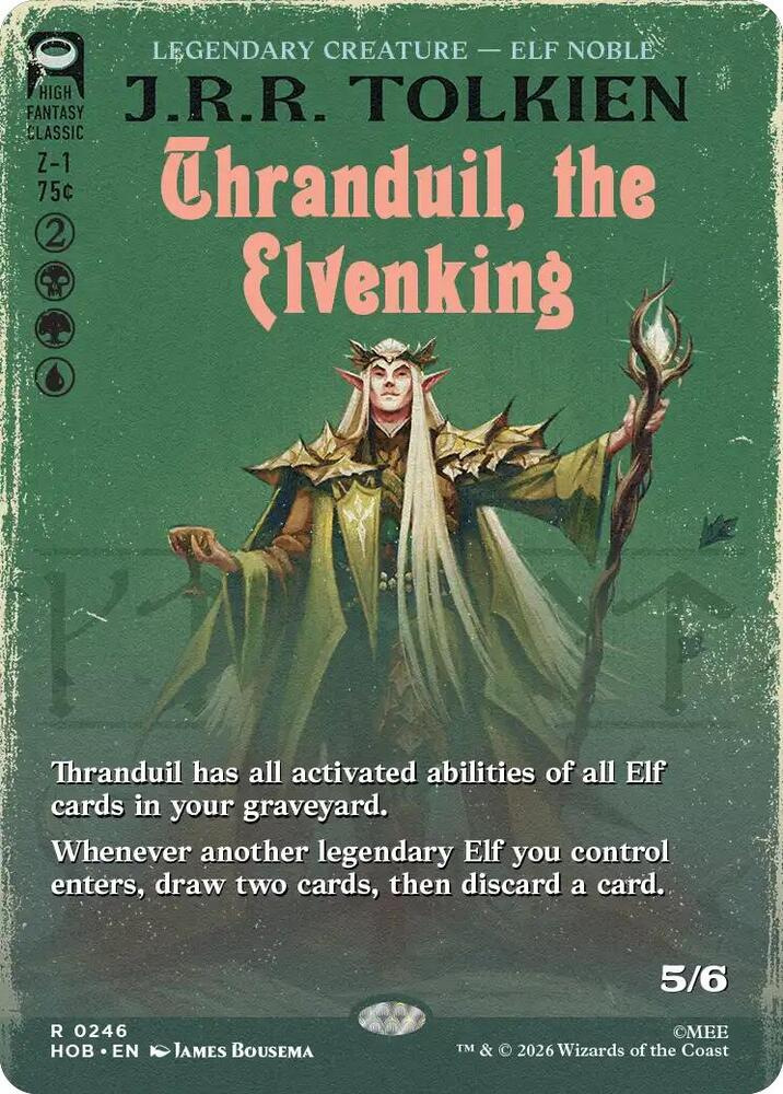 Thranduil, the Elvenking (Borderless) - The Hobbit #246 - Rare - NM Non-Foil