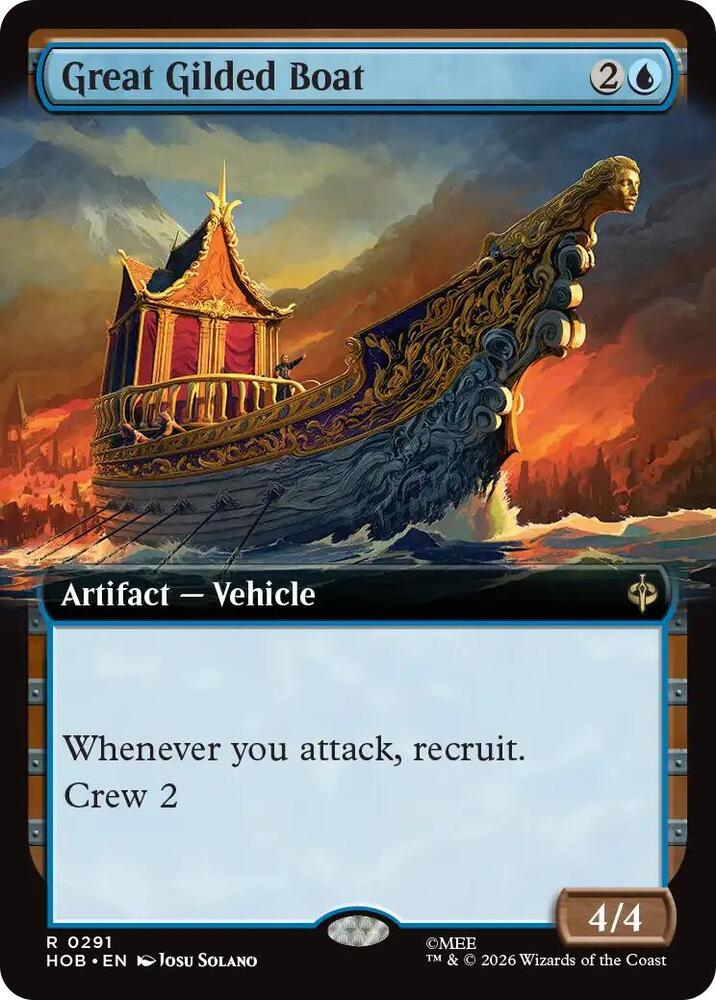 Great Gilded Boat (Extended Art) - The Hobbit #291 - Rare - NM Foil