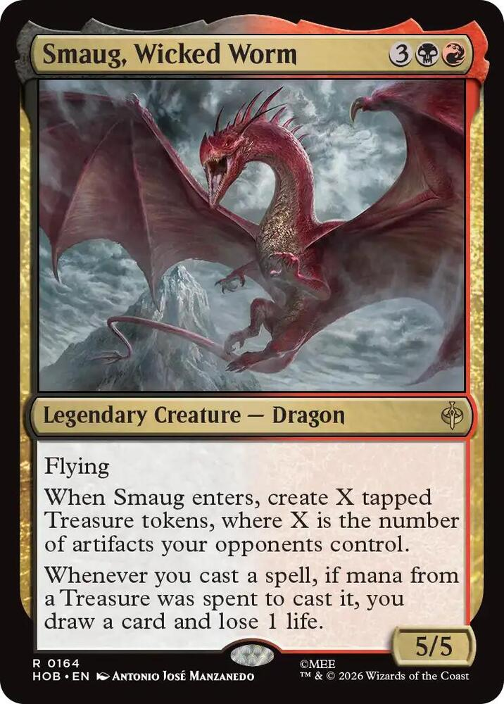 Smaug, Wicked Worm - The Hobbit #164 - Rare - NM Foil