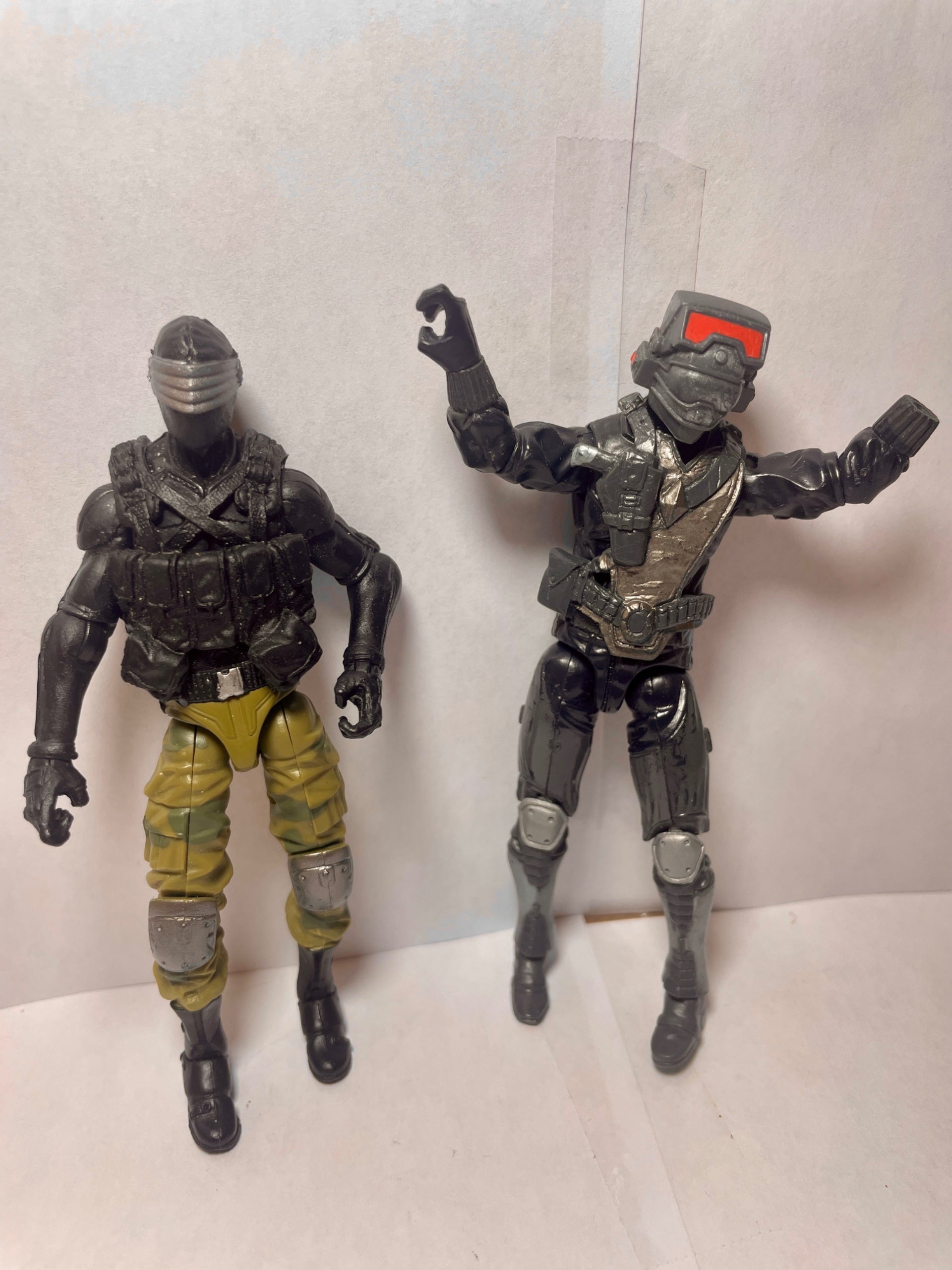 GI Joe Action Figures Lot Snake Eyes and Cobra Trooper 3.75 Inch 2000s