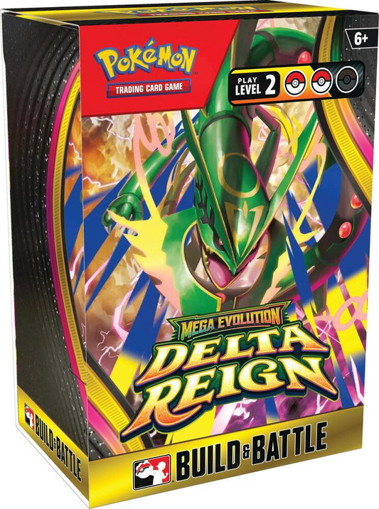 Pokemon Mega Evolution Delta Reign Build and Battle Box featuring Mega Rayquaza