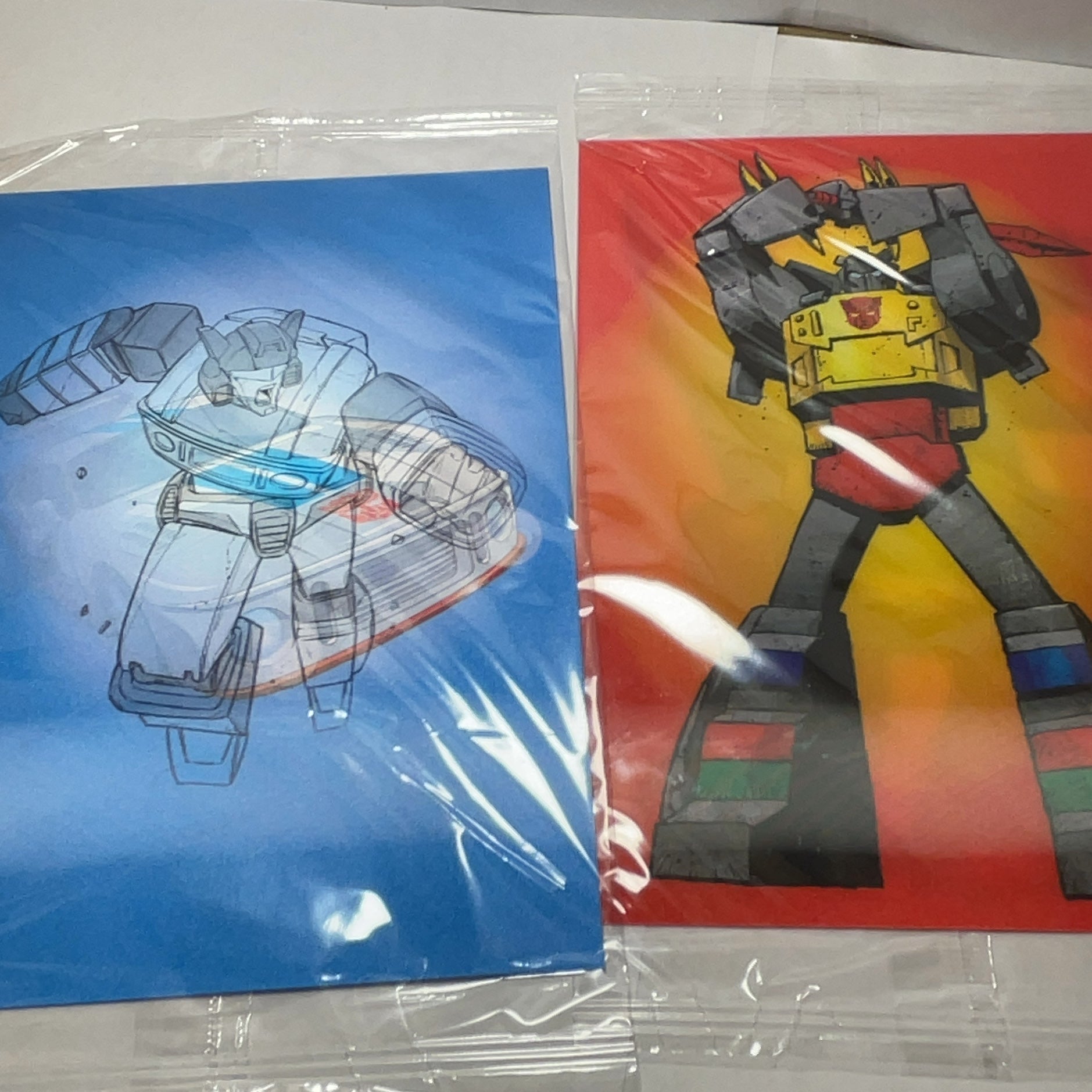 Transformers Jazz and Grimlock Lenticular Art Print 2 Pc Set Hasbro Pulse Exclusive