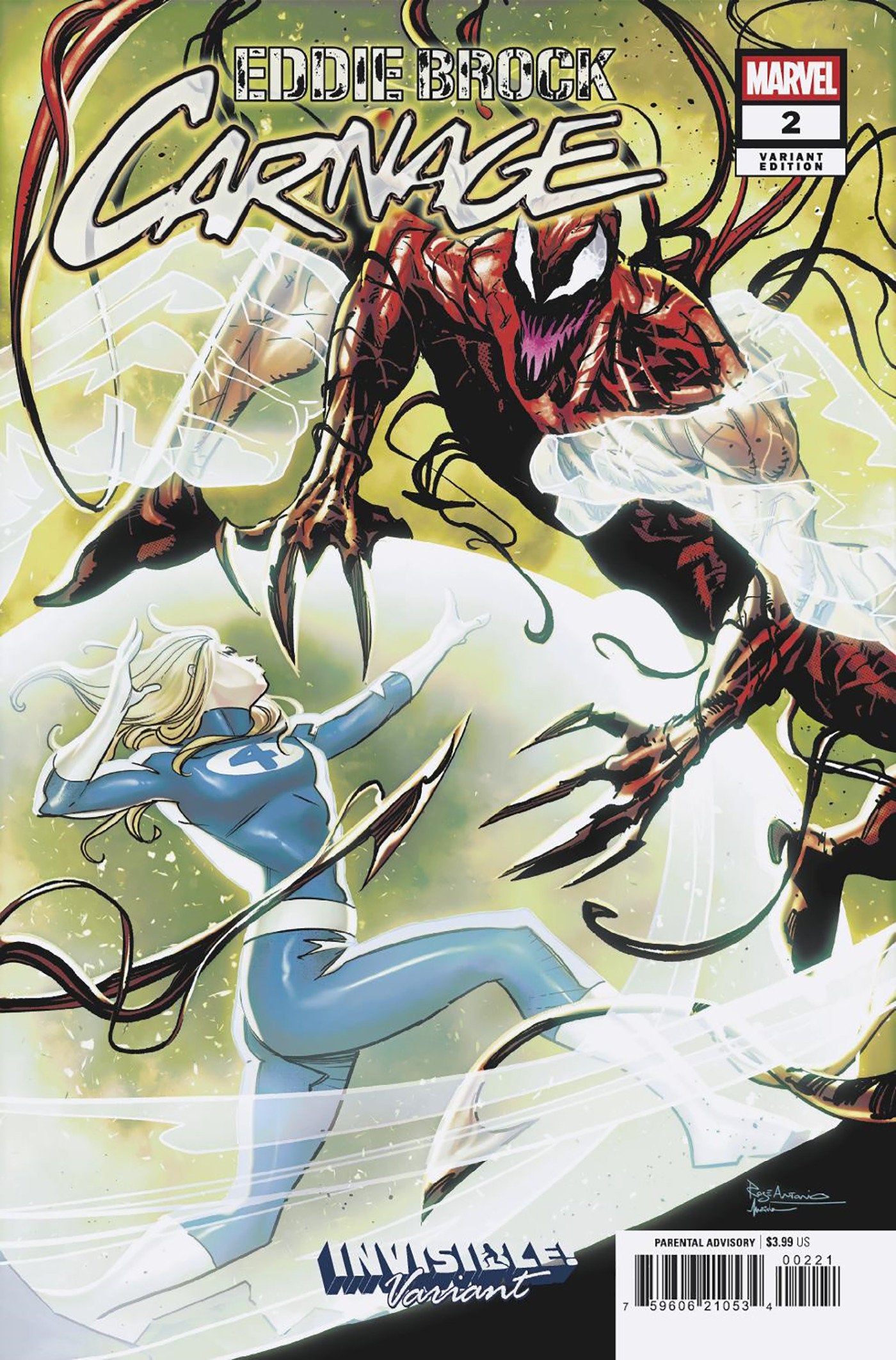 Eddie Brock Carnage #2 Variante Invisible de Roge Antonio