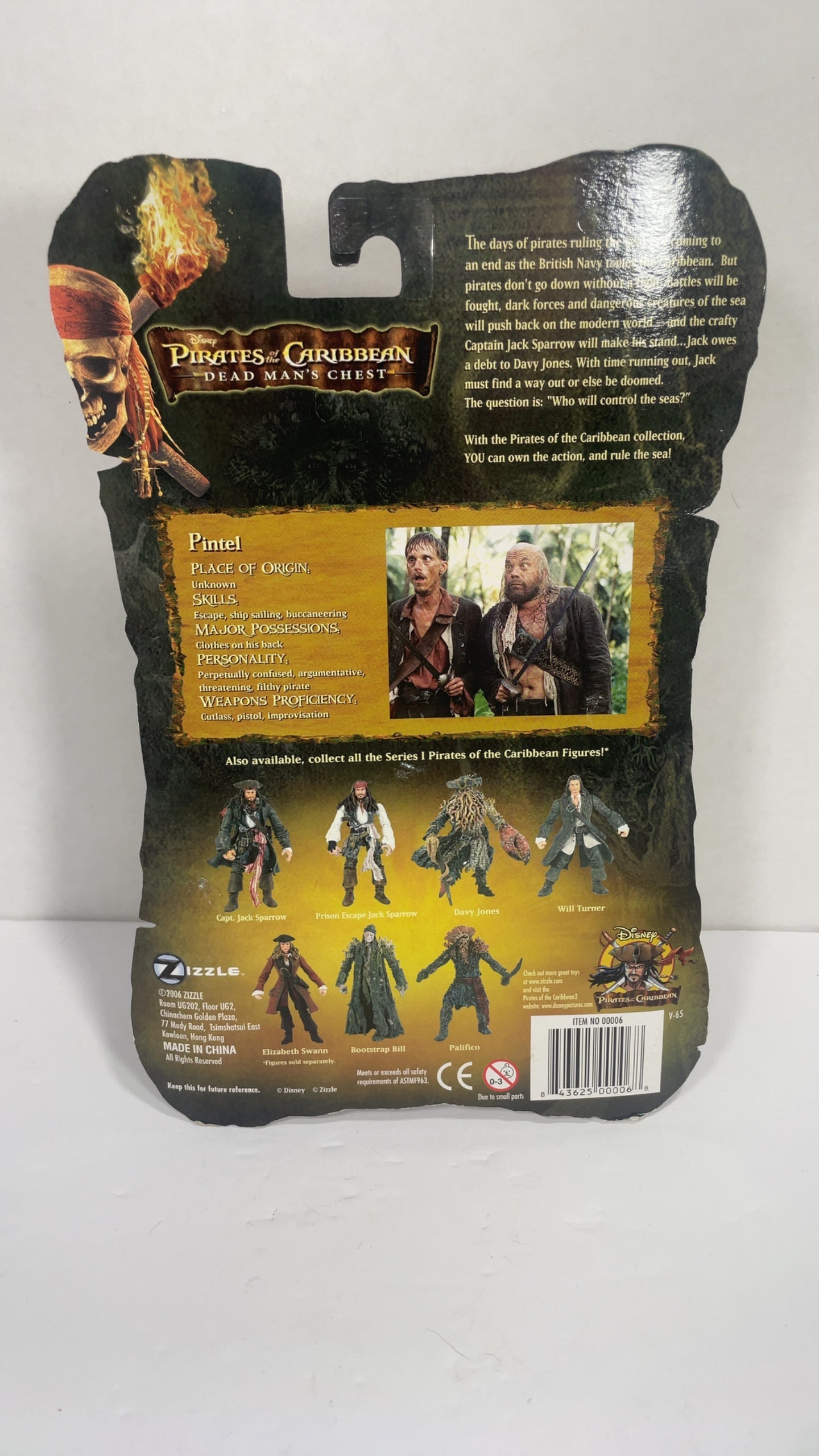 Zizzle Pirates of the Caribbean Dead Man's Chest Pintel Action Figure 2006 MIB — photo 2