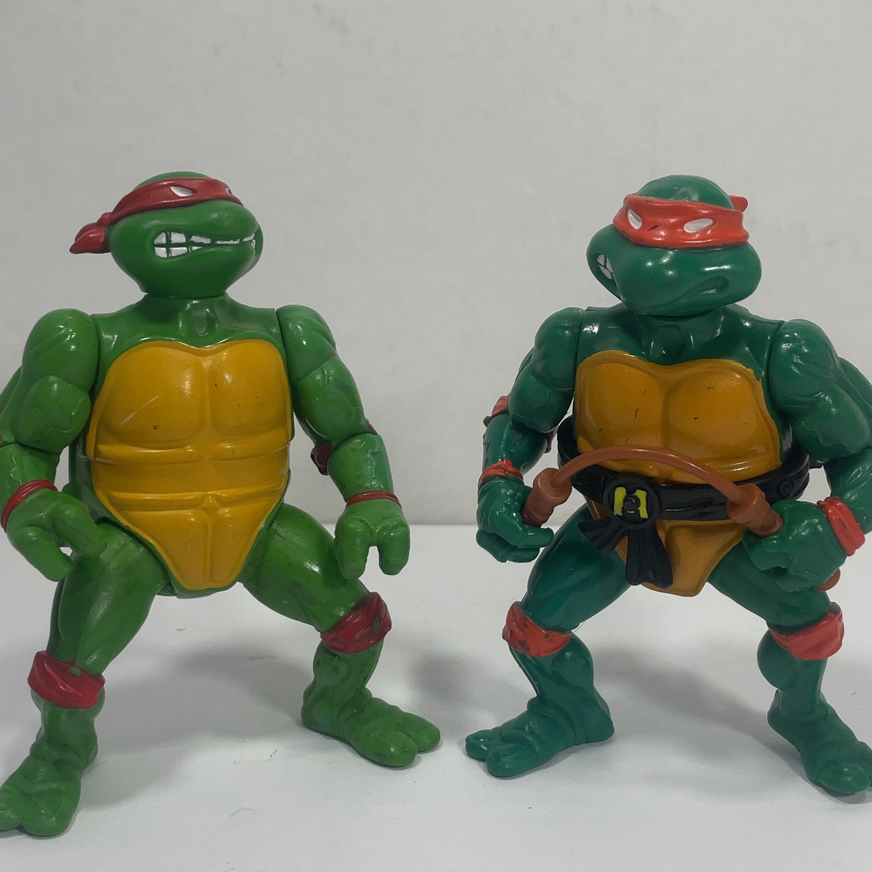 Vintage Playmates TMNT Raphael Michelangelo Action Figure Lot 1988 1990 TMNT