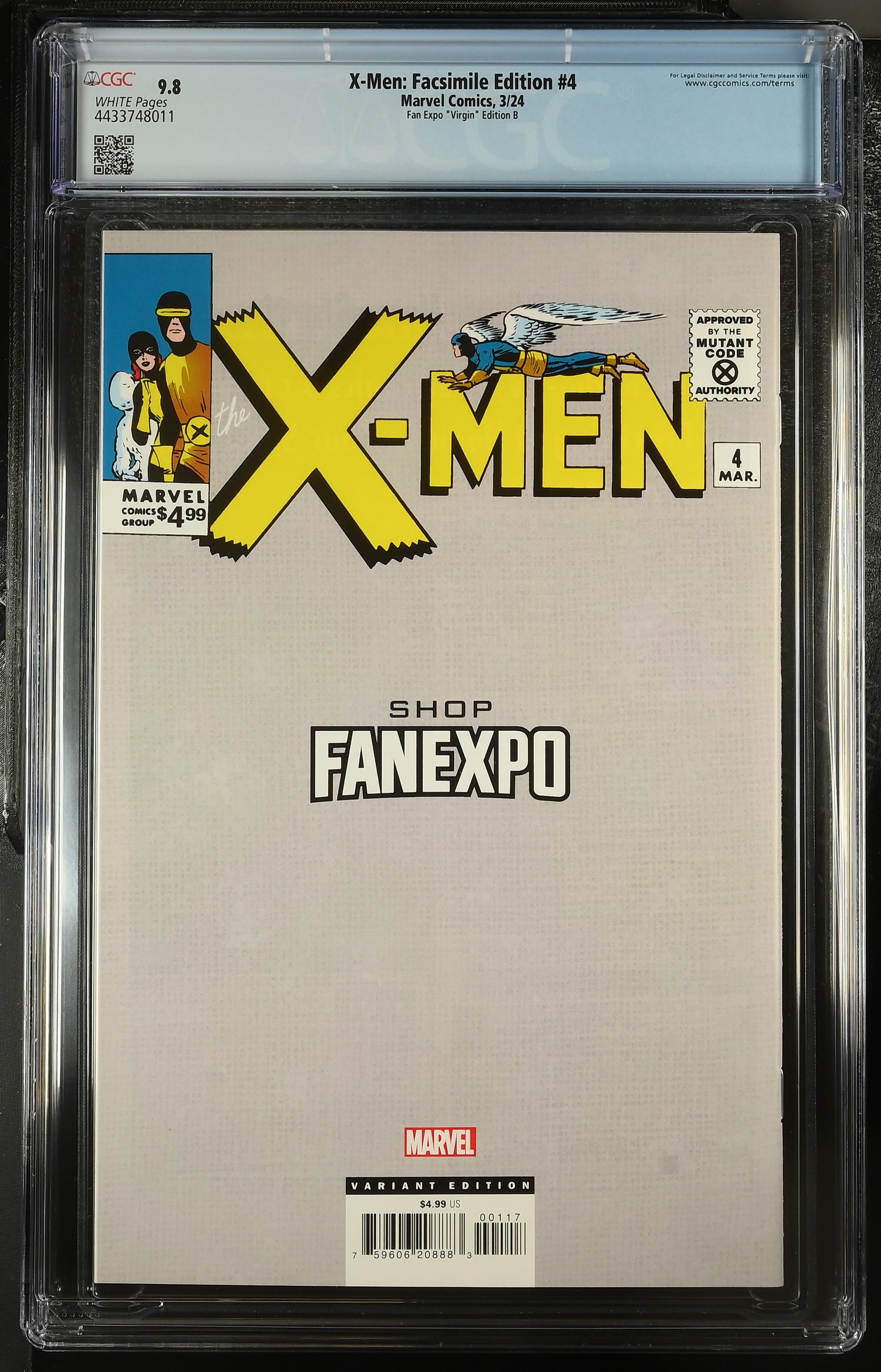 X-Men #4 Edición Facsímil - Edición "Virgen" de la Fan Expo, Calificación B: 9.8