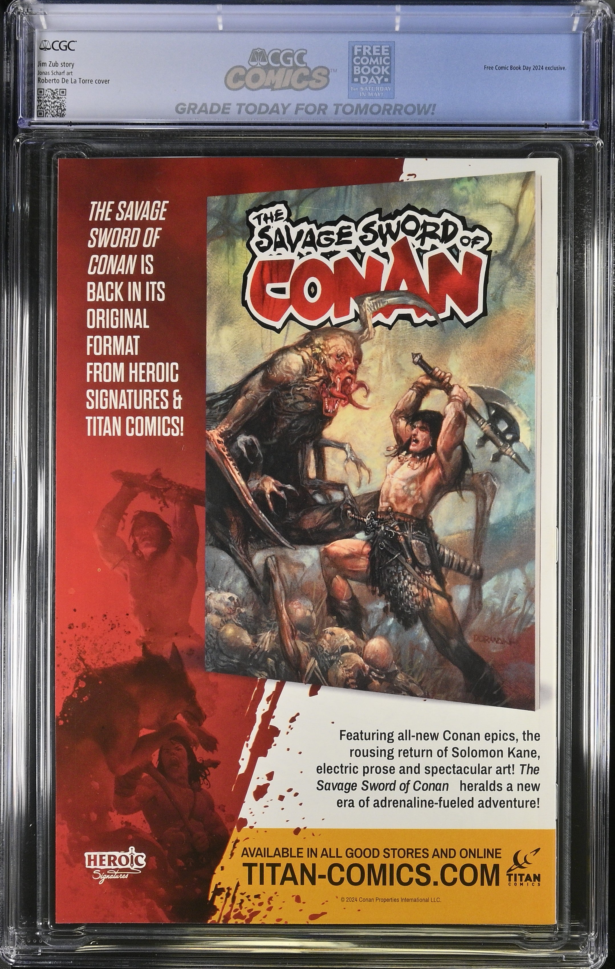 Conan: El Bárbaro FCBD 2024 CGC Calificación 9.8