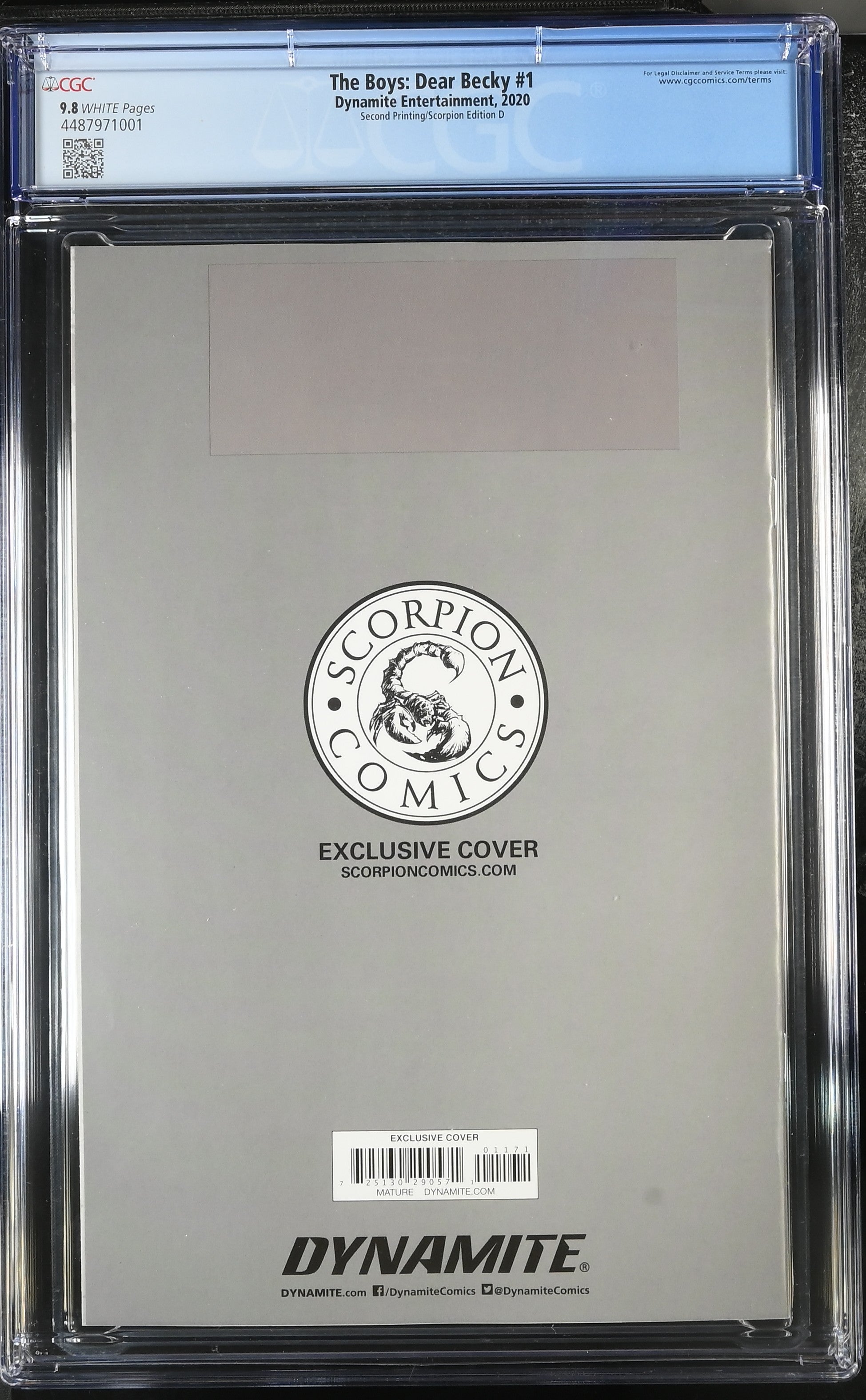 Los chicos: Querida Becky n.º 1, segunda edición de Scorpion Comics, CGC 9.8. Carla Cohen.