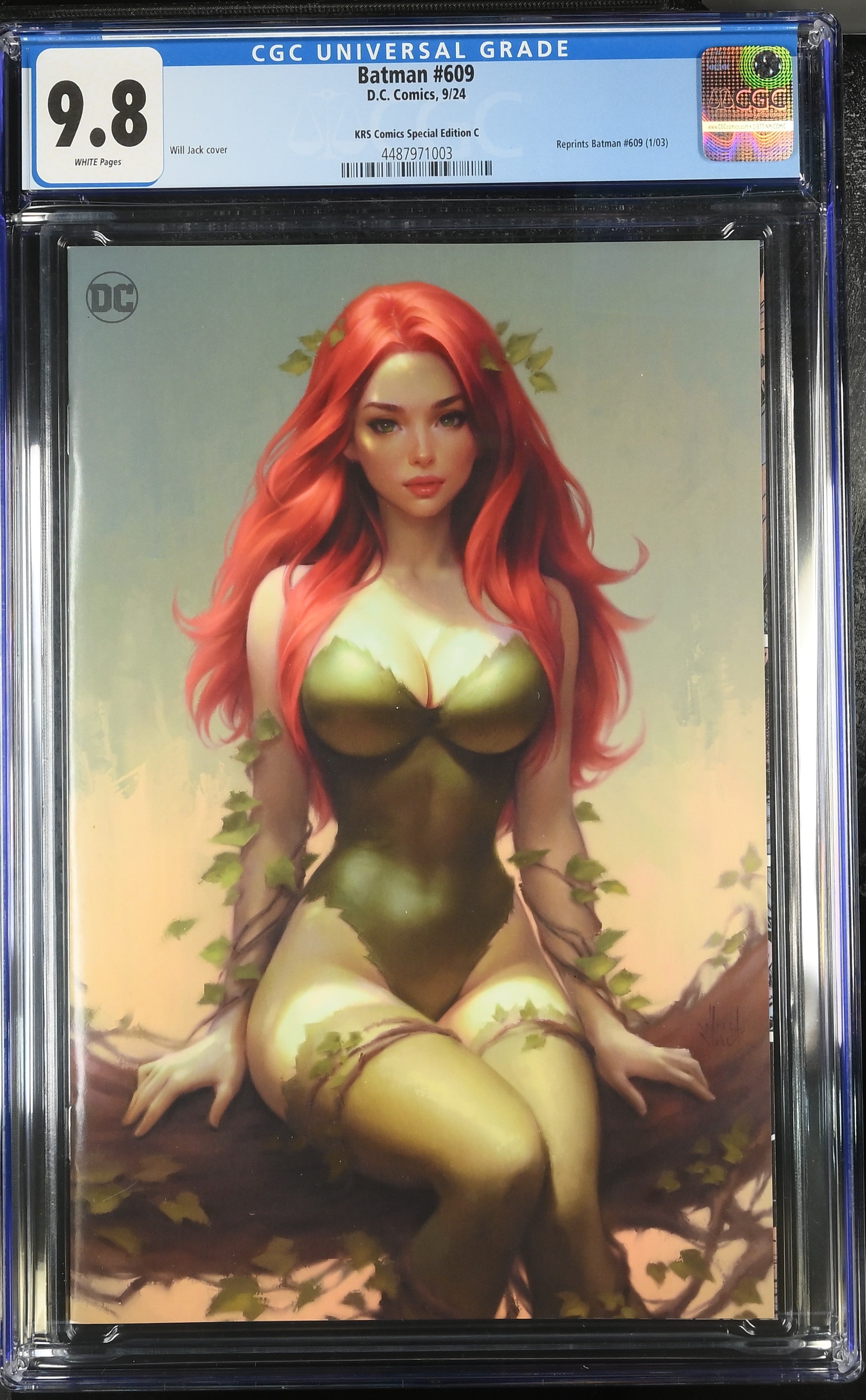 Batman #609 Facsímil CGC 9.8 KRS Edición Especial Portada Virgen de Will Jack