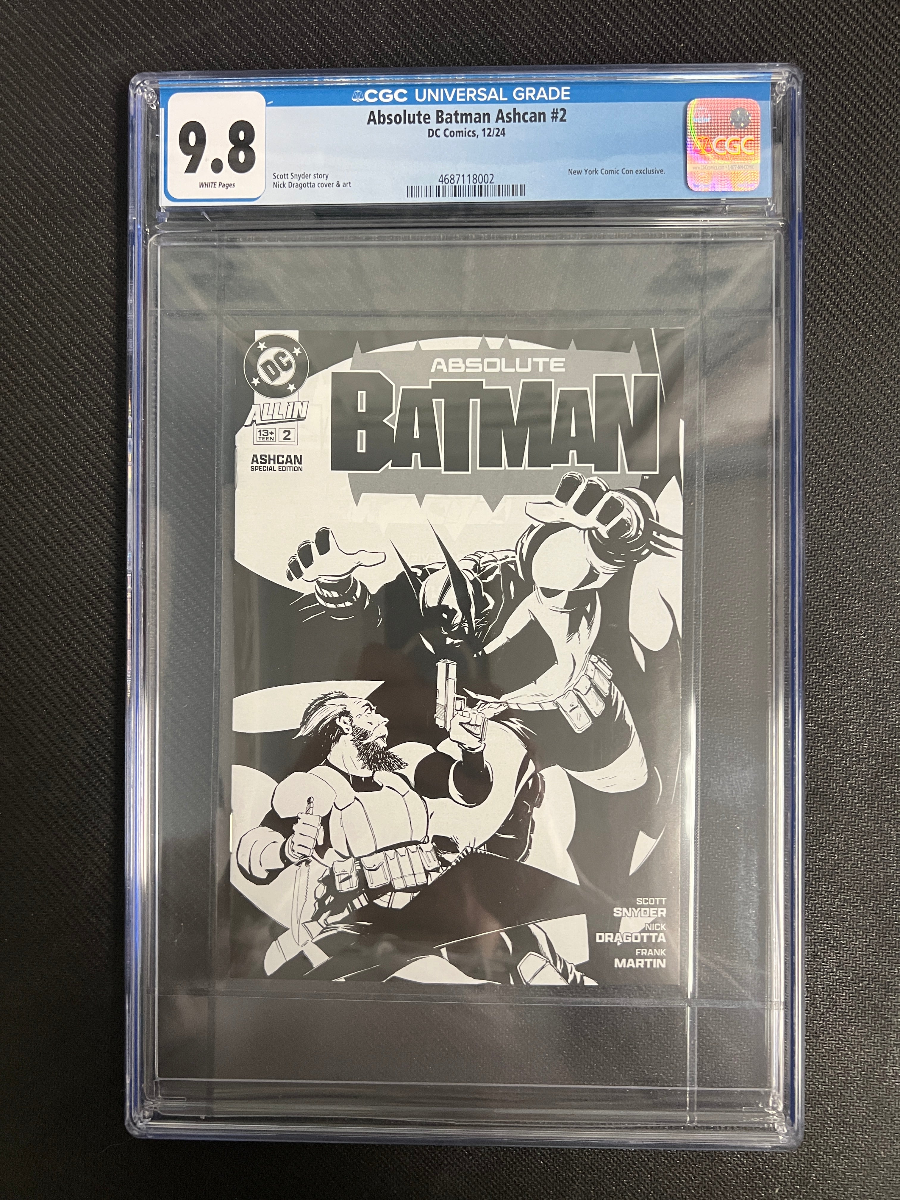 Absolute Batman #2 Nick Dragotta NYCC Exclusive Ashcan - CGC 9.8