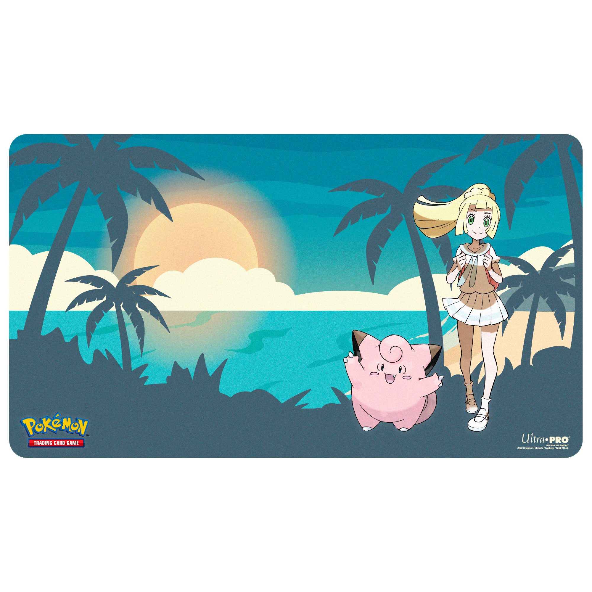 Ultra PRO Pokemon Lillie and Clefairy playmat with beach sunset art