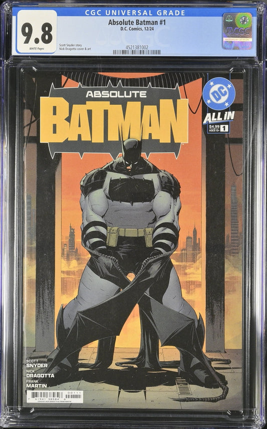 Absolute Batman 1 Cover A - CGC 9.8 - Cadets Toys & Comics