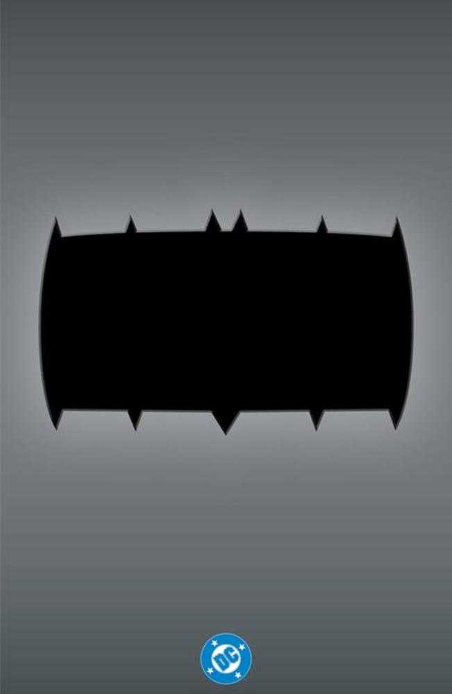 Black Batman logo on a gray background, with a DC Comics logo at the bottom.