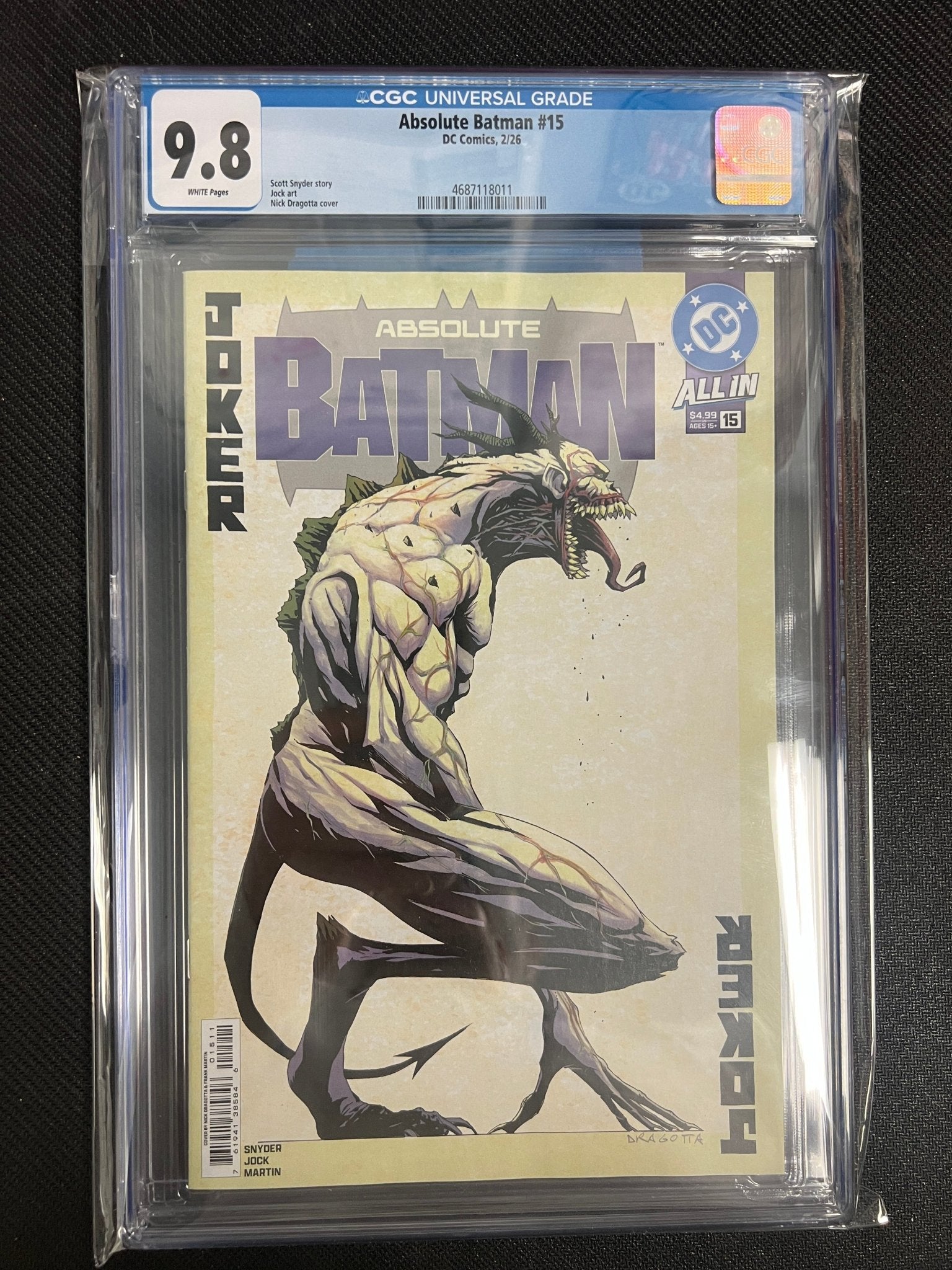 Absolute Batman 15 - Nick Dragotta - Regular - CGC 9.8 - Cadets Toys & Comics
