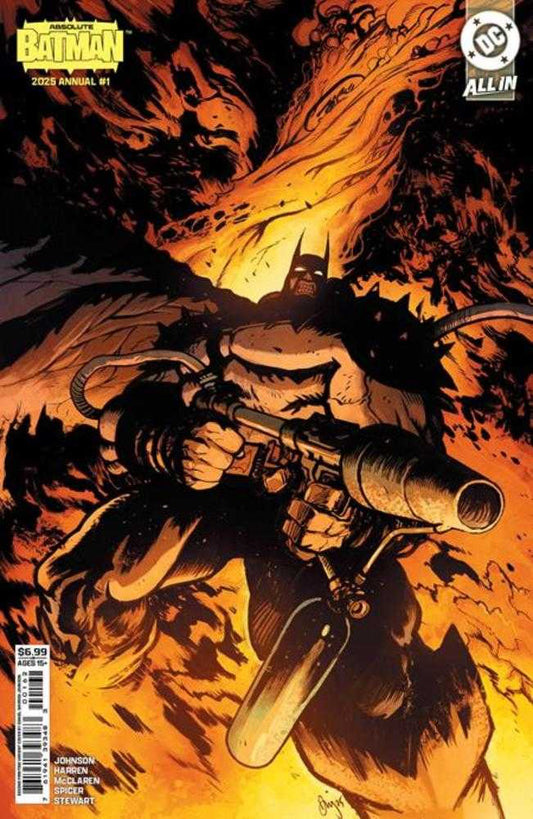 Absolute Batman 2025 Annual 1 (One Shot) 2nd Print Cover B Daniel Warren Johnson Flamethrower Card Stock Variant - Cadets Toys & Comics