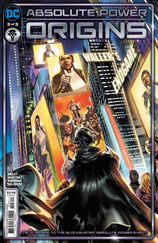 Comic book cover featuring Waller's Endgame, with buildings in the background.