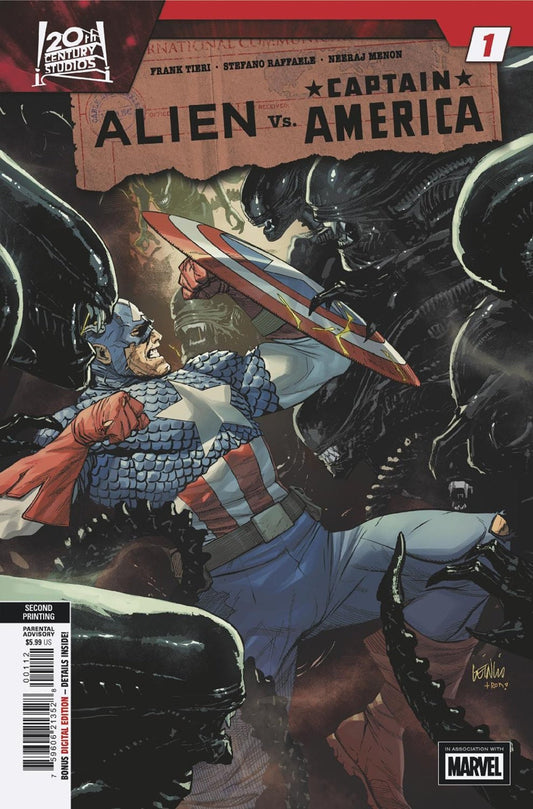 Alien vs. Captain America 1 Leinil Francis Yu 2 Nd Printing Variant - Cadets Toys & Comics