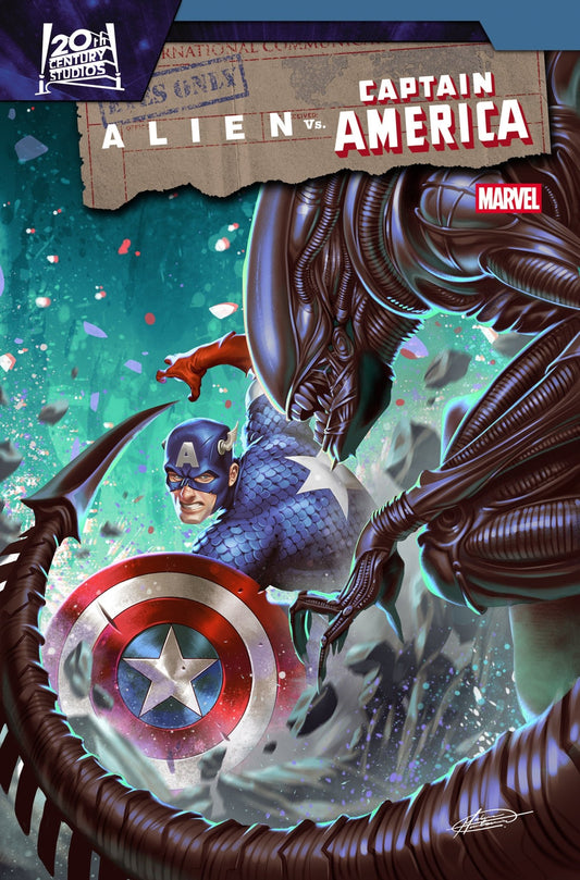 Alien vs. Captain America 4 Mateus Manhanini Variant - Cadets Toys & Comics