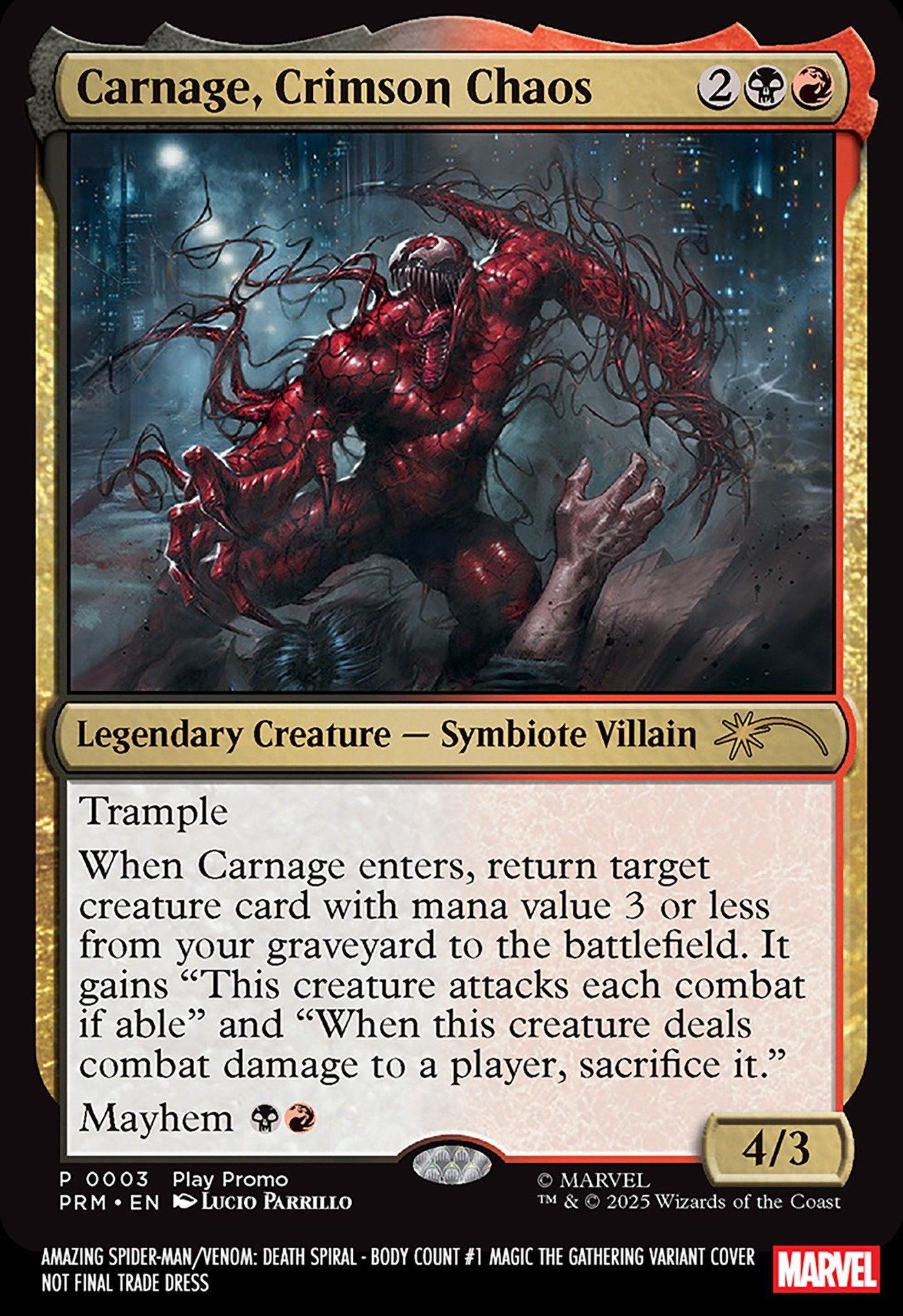 Amazing Spider - Man/Venom: Death Spiral Body Count 1 Lucio Parrillo Magic: The Gathering Variant [Ds] - Cadets Toys & Comics