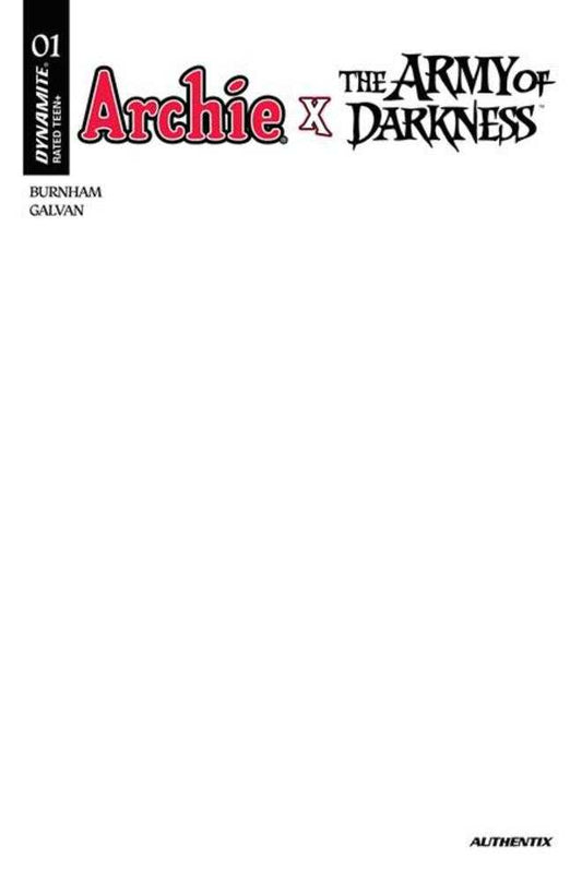 Archie X Army Of Darkness 1 Cover F Blank Authentix Variant - Cadets Toys & Comics