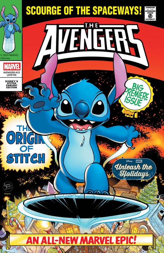 Avengers 33 Luciano Vecchio Disney Stitch Unleash The Holidays Variant - Cadets Toys & Comics