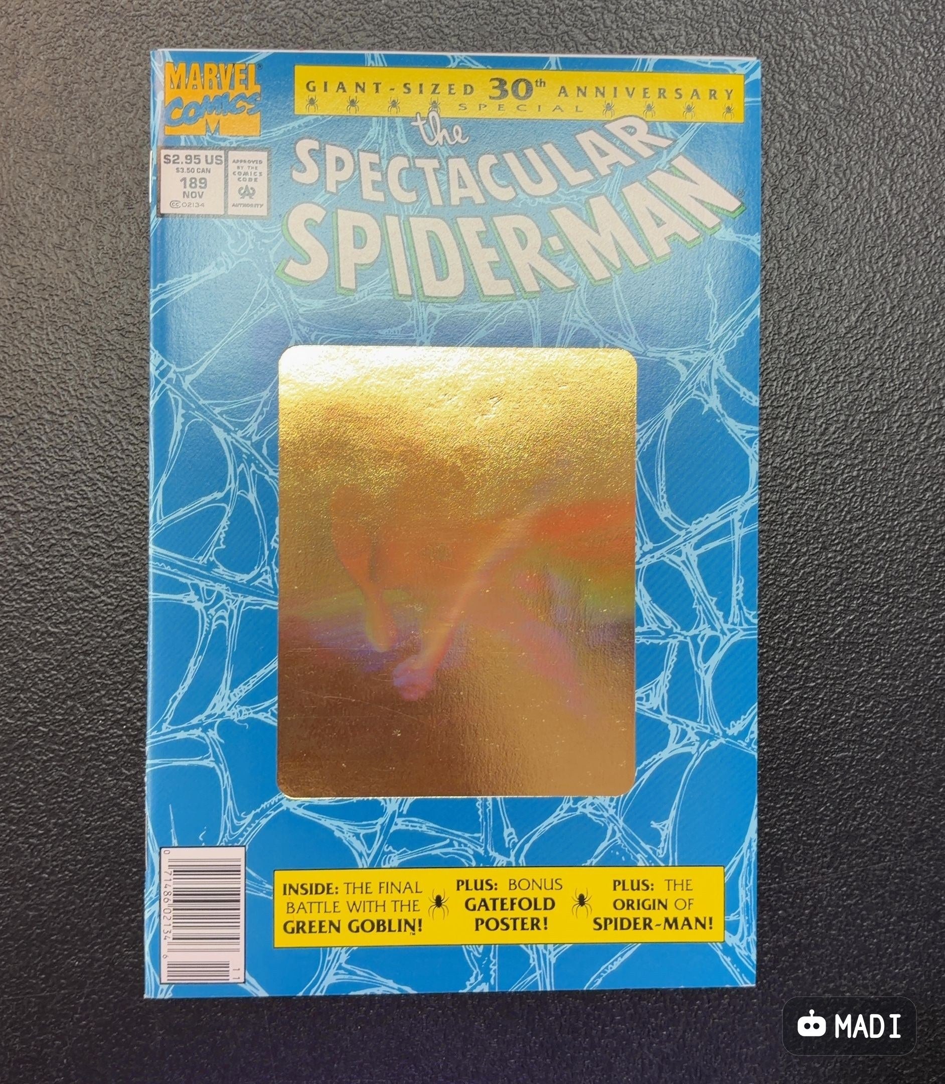 Spectacular Spider-Man #189 Marvel 1992 Hologram Cover 30th Anniversary