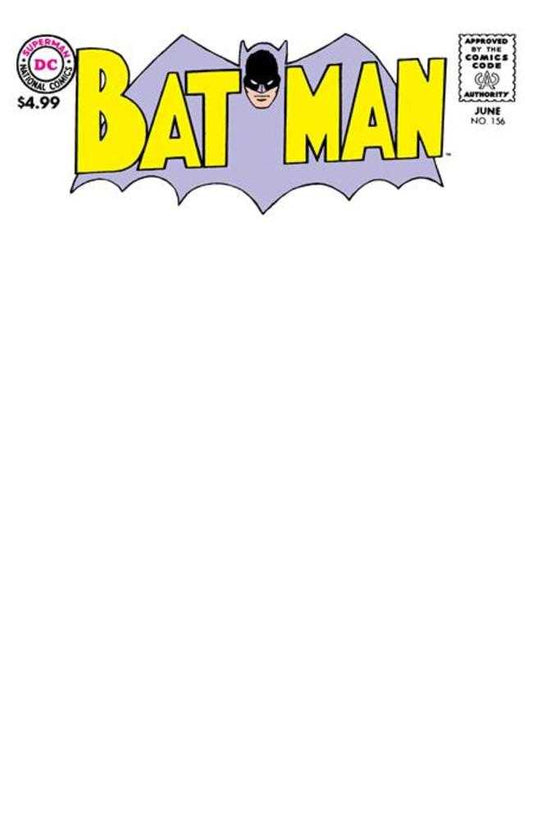 Batman 156 Facsimile Edition Cover B Blank Card Stock Variant - Cadets Toys & Comics