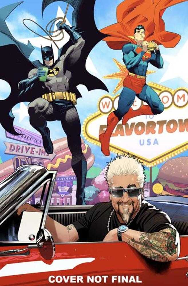 Batman Superman Worlds Finest 37 Cover D Dan Mora Guy Fieri Cameo Card Stock Variant - Cadets Toys & Comics