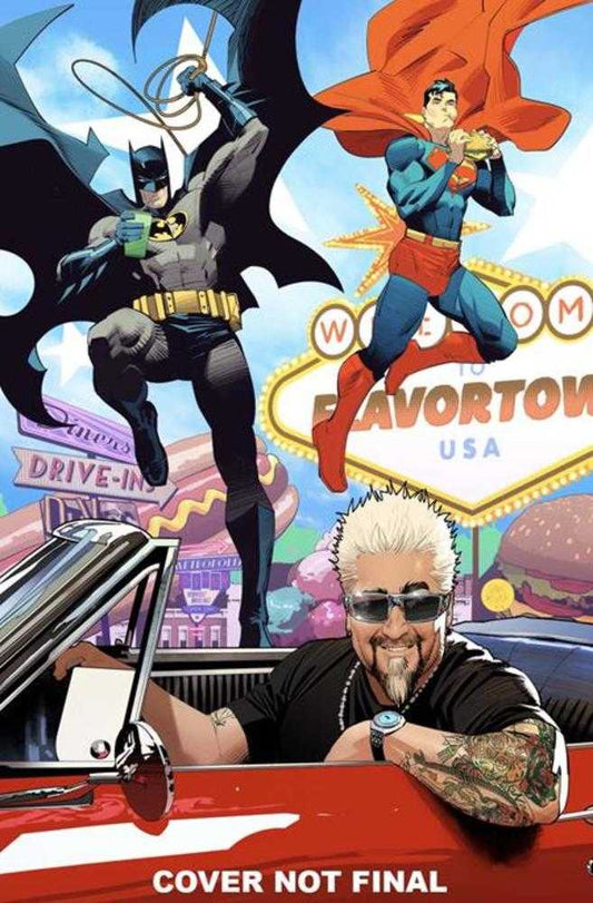 Batman Superman Worlds Finest 37 Cover D Dan Mora Guy Fieri Cameo Card Stock Variant - Cadets Toys & Comics